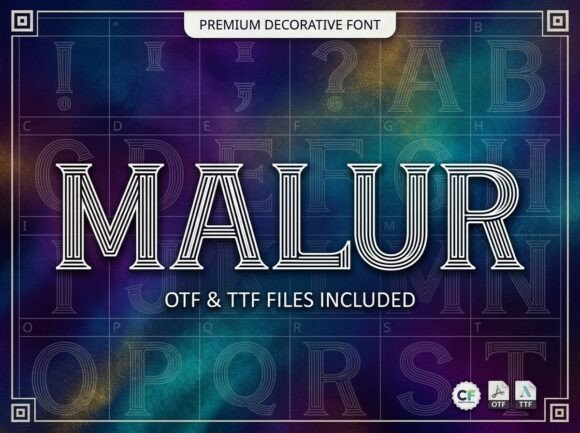 Malur Font: A Decorative Display Typeface for Creative Makers