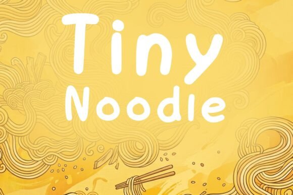 Tiny Noodle Typeface: A Whimsical Display Font for Handcrafted Branding
