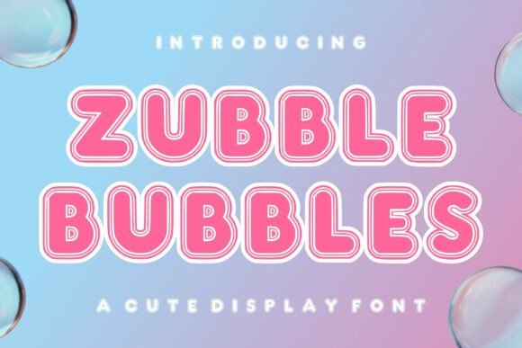 Zubble Bubbles Font for Charming Craft Designs